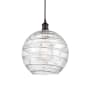 Innovations Lighting Athens 12" Wide Pendant Oil Rubbed Bronze / Clear Deco Swirl