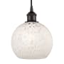 Innovations Lighting White Mouchette 8" Wide Cord-Hung Mini Pendant Oil Rubbed Bronze