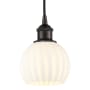 Innovations Lighting White Venetian 6" Wide Cord-Hung Mini Pendant Oil Rubbed Bronze