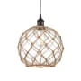 Innovations Lighting Farmhouse 10" Wide Pendant Oil Rubbed Bronze / Clear Glass / Brown Rope