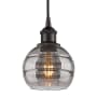 Innovations Lighting Rochester 6" Wide Cord-Hung Mini Pendant Oil Rubbed Bronze / Light Smoke