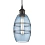 Innovations Lighting Vaz 6" Wide Cord-Hung Mini Pendant Oil Rubbed Bronze / Princess Blue