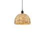 Innovations Lighting Woven Rattan 12" Wide Pendant Oil Rubbed Bronze / Natural