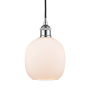 Innovations Lighting Belfast 6" Wide Mini Pendant Polished Chrome / Matte White