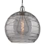 Innovations Lighting Athens Deco Swirl 14" Wide Cord-Hung Pendant Polished Chrome / Light Smoke Deco Swirl