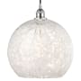 Innovations Lighting White Mouchette 14" Wide Cord-Hung Pendant Polished Chrome