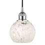 Innovations Lighting White Mouchette 6" Wide Cord-Hung Mini Pendant Polished Chrome