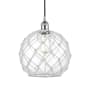 Innovations Lighting Farmhouse 10" Wide Pendant Polished Chrome / Clear Glass with White Rope