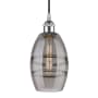 Innovations Lighting Vaz 6" Wide Cord-Hung Mini Pendant Polished Chrome / Light Smoke