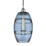 Innovations Lighting Vaz 8" Wide Cord-Hung Mini Pendant Polished Chrome / Princess Blue