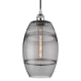 Innovations Lighting Vaz 8" Wide Cord-Hung Mini Pendant Polished Chrome / Light Smoke
