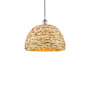 Innovations Lighting Woven Rattan 16" Wide Pendant Polished Chrome / Natural