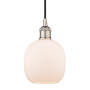 Innovations Lighting Belfast 6" Wide Mini Pendant Polished Nickel / Matte White