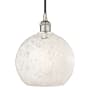 Innovations Lighting White Mouchette 10" Wide Cord-Hung Mini Pendant Polished Nickel