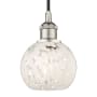 Innovations Lighting White Mouchette 6" Wide Cord-Hung Mini Pendant Polished Nickel