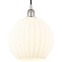 Innovations Lighting White Venetian 12" Wide Cord-Hung Pendant Polished Nickel