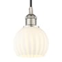 Innovations Lighting White Venetian 6" Wide Cord-Hung Mini Pendant Polished Nickel