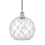Innovations Lighting Farmhouse 10" Wide Pendant Polished Nickel / Clear Glass with White Rope