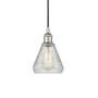 Innovations Lighting Conesus 6" Wide Mini Pendant Polished Nickel / Clear Crackle
