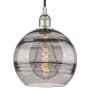 Innovations Lighting Rochester 10" Wide Cord-Hung Mini Pendant Polished Nickel / Light Smoke