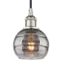 Innovations Lighting Rochester 6" Wide Cord-Hung Mini Pendant Polished Nickel / Light Smoke