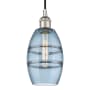 Innovations Lighting Vaz 6" Wide Cord-Hung Mini Pendant Polished Nickel / Princess Blue