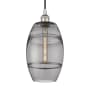 Innovations Lighting Vaz 8" Wide Cord-Hung Mini Pendant Polished Nickel / Light Smoke