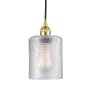 Innovations Lighting Cobbleskill 5" Wide Mini Pendant Satin Gold / Clear