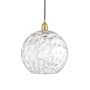 Innovations Lighting Athens 12" Wide Pendant Satin Gold / Clear Water Glass