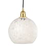 Innovations Lighting White Mouchette 10" Wide Cord-Hung Mini Pendant Satin Gold