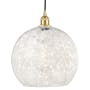 Innovations Lighting White Mouchette 14" Wide Cord-Hung Pendant Satin Gold