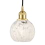 Innovations Lighting White Mouchette 6" Wide Cord-Hung Mini Pendant Satin Gold