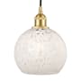 Innovations Lighting White Mouchette 8" Wide Cord-Hung Mini Pendant Satin Gold