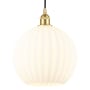 Innovations Lighting White Venetian 12" Wide Cord-Hung Pendant Satin Gold