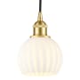 Innovations Lighting White Venetian 6" Wide Cord-Hung Mini Pendant Satin Gold