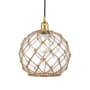Innovations Lighting Farmhouse 10" Wide Pendant Satin Gold / Clear Glass / Brown Rope