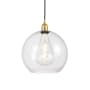 Innovations Lighting Athens 12" Wide Pendant Satin Gold / Clear