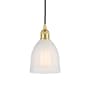 Innovations Lighting Brookfield 6" Wide Mini Pendant Satin Gold / White