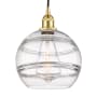 Innovations Lighting Rochester 10" Wide Cord-Hung Mini Pendant Satin Gold / Clear
