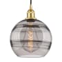 Innovations Lighting Rochester 10" Wide Cord-Hung Mini Pendant Satin Gold / Light Smoke