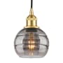 Innovations Lighting Rochester 6" Wide Cord-Hung Mini Pendant Satin Gold / Light Smoke