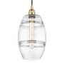 Innovations Lighting Vaz 8" Wide Cord-Hung Mini Pendant Satin Gold / Clear