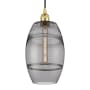 Innovations Lighting Vaz 8" Wide Cord-Hung Mini Pendant Satin Gold / Light Smoke