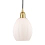 Innovations Lighting Eaton 6" Wide Mini Pendant Satin Gold / Matte White