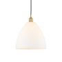 Innovations Lighting Edison Dome 12" Wide Pendant Satin Gold / Matte White
