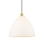 Innovations Lighting Edison 16" Wide Pendant Satin Gold / Matte White