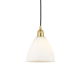 Innovations Lighting Edison 8" Wide Mini Pendant Satin Gold / Matte White
