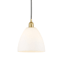 Innovations Lighting Edison 9" Wide Mini Pendant Satin Gold / Matte White