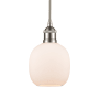Innovations Lighting Belfast 6" Wide Mini Pendant Brushed Satin Nickel / Matte White