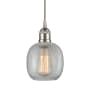 Innovations Lighting Belfast 6" Wide Mini Pendant Brushed Satin Nickel / Clear Crackle